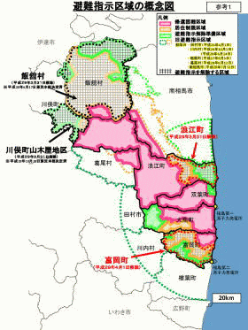 避難指示区域の概念図